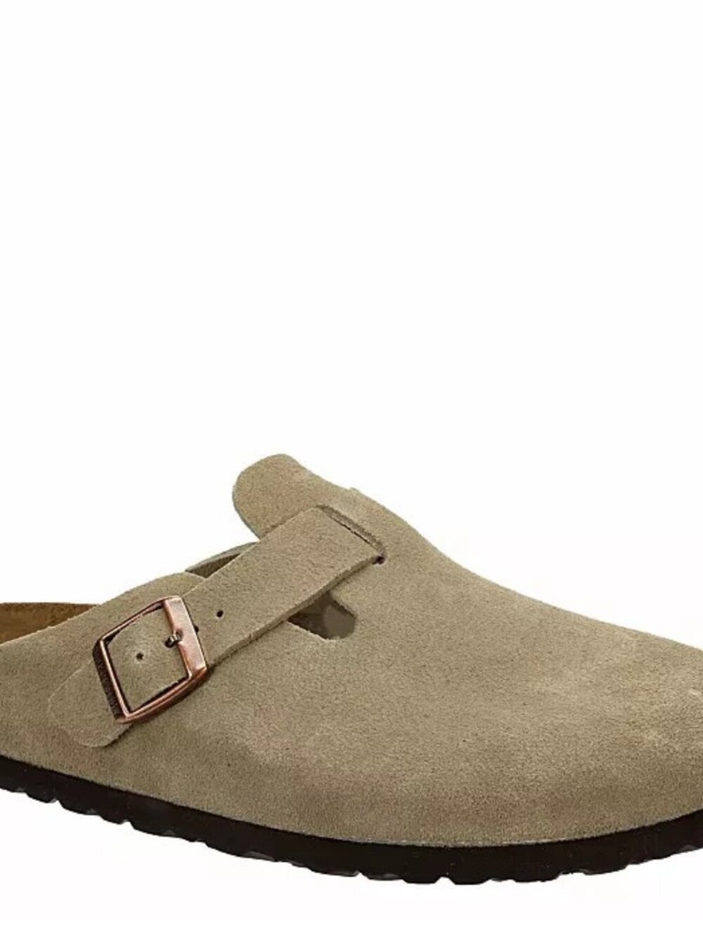 Birkenstock Boston Taupe Suede Clogs Soft Footbed Women Size 8 EU 39 NEW